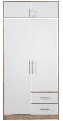 VYSOKÁ ŠATNÍ SKŘÍŇ SMART SR3+SRN3 100/230/56 BEZ ZRCADLA DUB SONOMA BÍLÁ VYSOKÁ ŠATNÍ SKŘÍŇ SMART SR3+SRN3 100/230/56 BEZ ZRCADLA DUB SONOMA BÍLÁ
