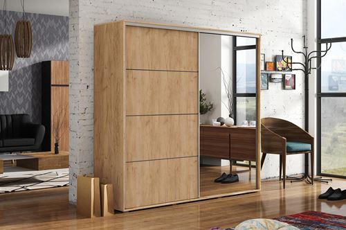 ŠATNÍ SKŘÍŃ ALENA 12 230/215/62 CRAFT ZLATÝ MEDOVÁ 