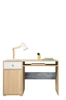 PSACÍ STŮL STEP ST7 125/76/55 DUB PIŠKOTOVÝ-BÍLÁ LUX-BETON