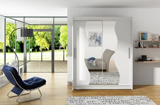ŠATNÍ SKŘÍŇ WESTA S 150/200/58 POSUVNÉ DVEŘE,ZRCADLO VLNKA