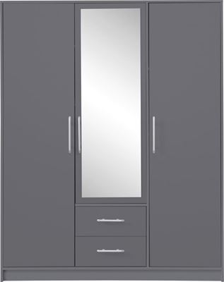ŠATNÍ SKŘÍŇ SMART SRL2 SE ZRCADLEM 150/190/56 ANTRACIT