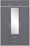 VYSOKÁ ŠATNÍ SKŘÍŇ SMART SRL2+SRN2 150/230/56 SE ZRCADLEM ANTRACIT