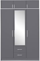 VYSOKÁ ŠATNÍ SKŘÍŇ SMART SRL2+SRN2 150/230/56 SE ZRCADLEM ANTRACIT