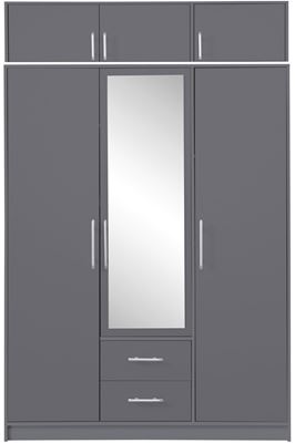 VYSOKÁ ŠATNÍ SKŘÍŇ SMART SRL2+SRN2 150/230/56 SE ZRCADLEM ANTRACIT