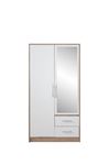 ŠATNÍ SKŘÍŇ SMART SRL3 SE ZRCADLEM 100/190/56 DUB SONOMA/BÍLÁ