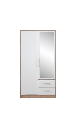 ŠATNÍ SKŘÍŇ SMART SRL3 SE ZRCADLEM 100/190/56 DUB SONOMA/BÍLÁ
