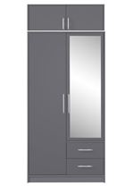 VYSOKÁ ŠATNÍ SKŘÍŇ SMART SRL3+SRN3 100/230/56 SE ZRCADLEM ANTRACIT