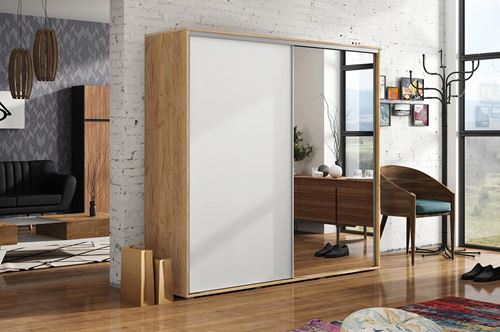 ŠATNÍ SKŘÍŇ SKA ALENA 20 NEW 100/245/62 craft zlatý-bílá