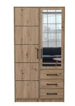 Šatní skříň Kos D2 100/200/57,5 se zrcadlem dub artisan 