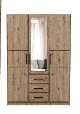 Šatní skříň Kos D3 149/200/57,5 se zrcadlem dub artisan
