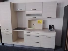 Kuchyně KamDUO XL 260 cm bílá, vanilka včetně světlé pracovní desky 
