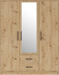 Šatní skříň Smart SRL2 150/190/56 se zrcadlem dub artisan 