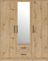Šatní skříň Smart SRL2 150/190/56 se zrcadlem dub artisan 