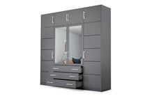 Šatní skříň Bali D4 240/245/57,5 se zrcadlem s nástavcem 