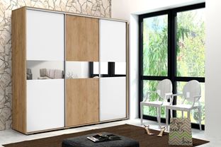 Šatní skříň Alena 27 250/245/62 pruh zrcadla 