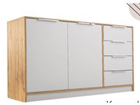Komoda Latimo New 2D4S 138x81x41dub votan-bílá
