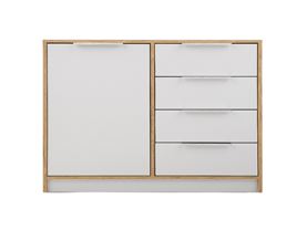 Komoda Latimo New 1D4S 94x81x41dub votan-bílá 