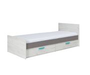 POSTEL REST R05 80x200 cm bílá craft šedá modré tyrkysové úchyty