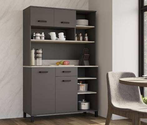 Bufetová skříň Linda 120 cm šedá antracit
