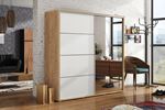 ŠATNÍ SKŘÍŇ ALENA 12 125 cm se zrcadlem  125/245/62 craft zlatý bílá