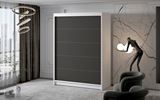 ŠATNÍ SKŘÍŇ MILAN IV.4 150/200/58 BEZ ZRCADLA korpus bílý,dveře černé