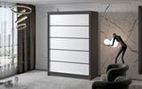 ŠATNÍ SKŘÍŇ MILAN IV.4 150/200/58 BEZ ZRCADLA korpus černý,dveře bílé