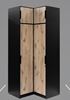 Rohová skříň Lati 108x108 černá dub viking hnědý výška 245 cm s nástavcem