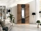 Šatní skříň Bali Lux D3 s nástavcem 147x245x58 cm s lamelami  dub votan , černá, lamela