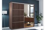Šatní skříň Alena 12 150 cm se zrcadlem   150x215x62 čoko hnědá 