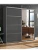 Šatní skříň Alena 12 150 cm se zrcadlem   150x215x62 grafit mat  